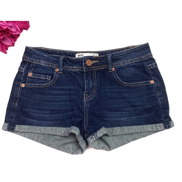 dark wash jean shorts